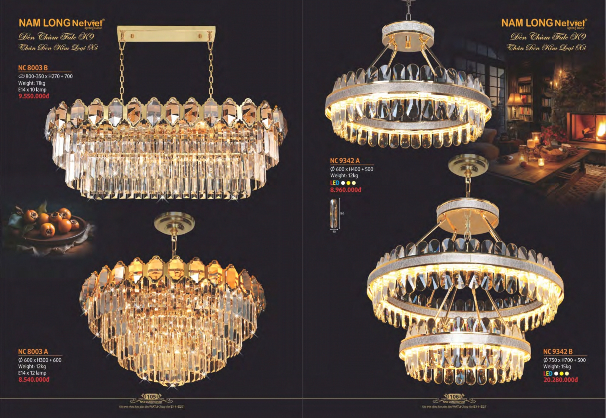 Bảng giá đèn trang trí Nam Long